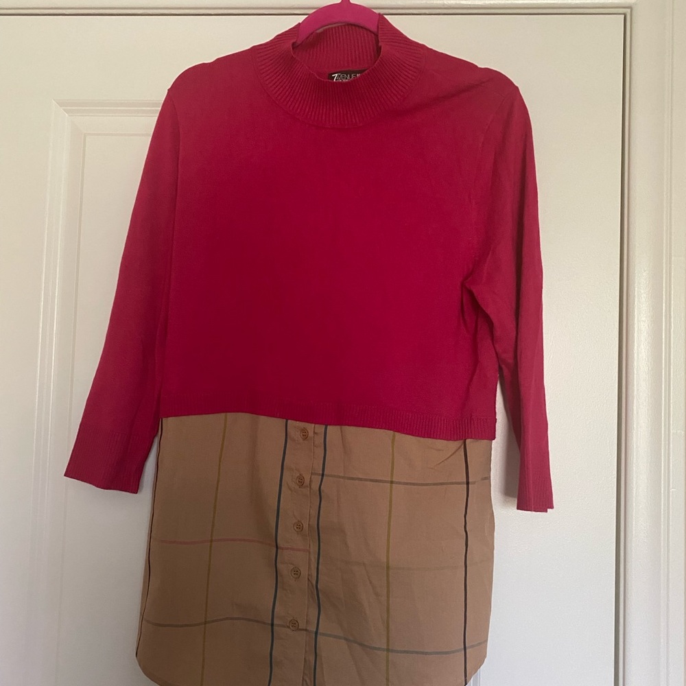 Sweater shirt combo all in one. Used once. Great condition. Great for the Fall!
